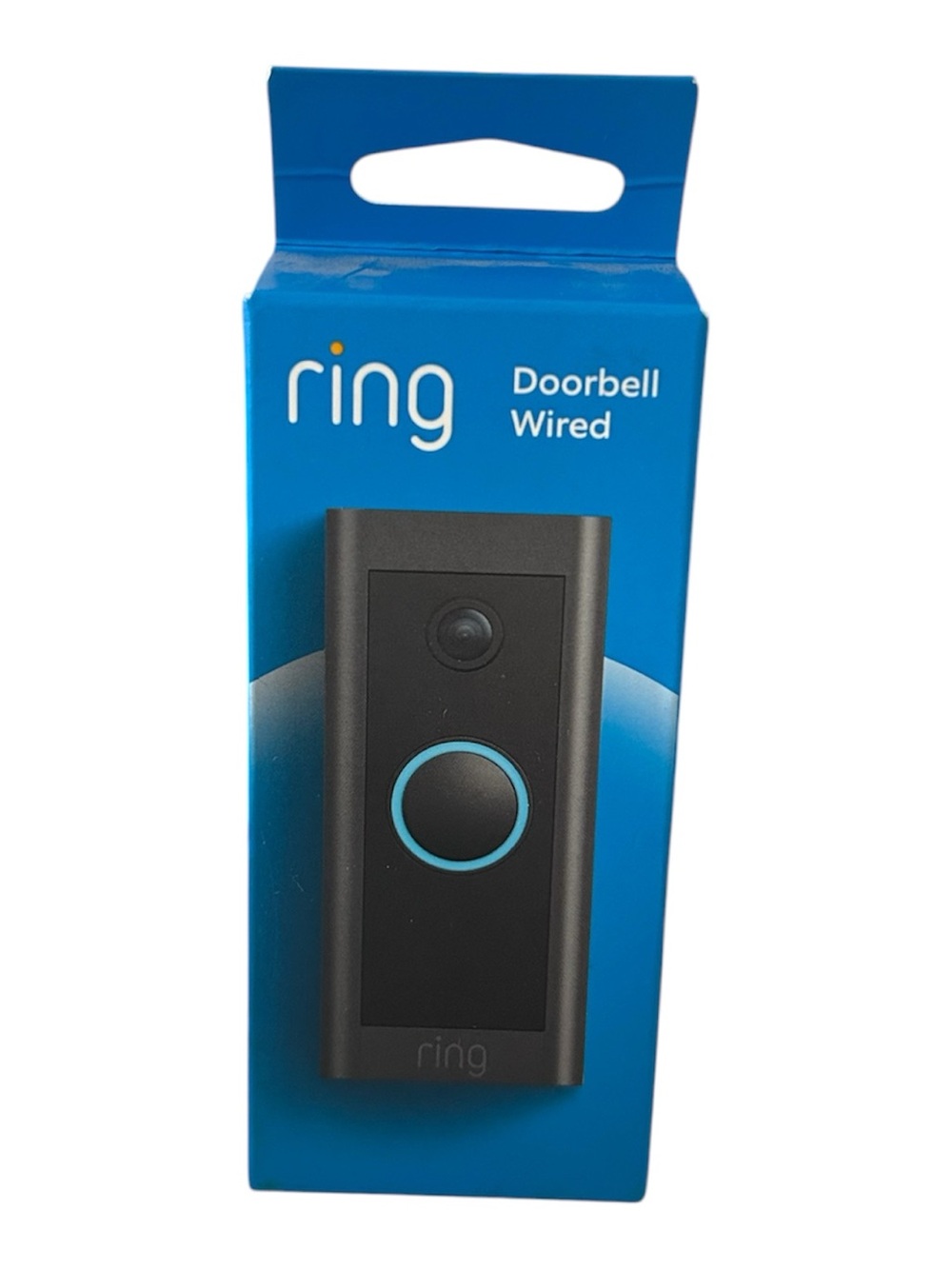 Ring Wired Doorbell in Black with Light Blue Accent